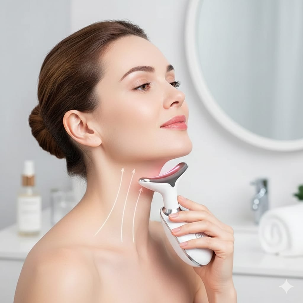 Triple action  LED sonic skin tensioner