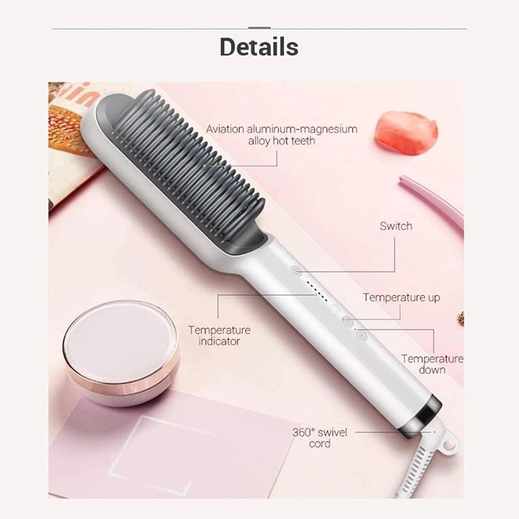 Portable hair straighteners brush